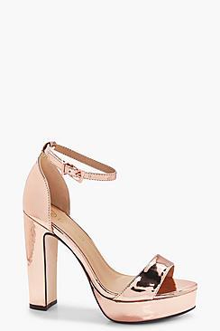 Boohoo Wide Fit Platform 2 Part Heels