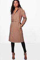 Boohoo Cindy D-ring Belted Coat