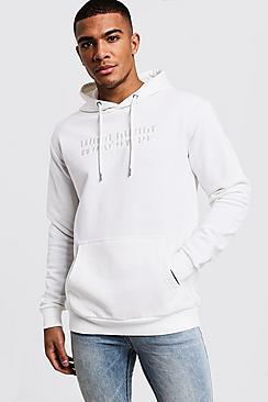 Boohoo Worldwide Man Embroidered Hoodie