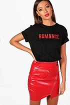 Boohoo Tall Meg Romance Slogan T-shirt