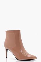 Boohoo Abbie Patent Pointed Toe Ankle Boots