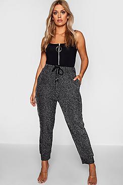 Boohoo Plus Metallic Stripe Skinny Trousers