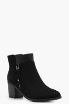 Boohoo Olivia Snake Panel Zip Side Shoe Boot