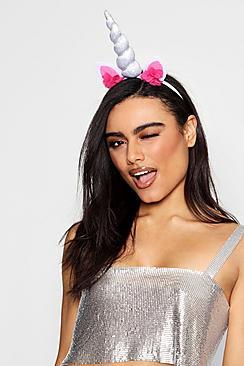 Boohoo Holographic Bridal Unicorn Headband