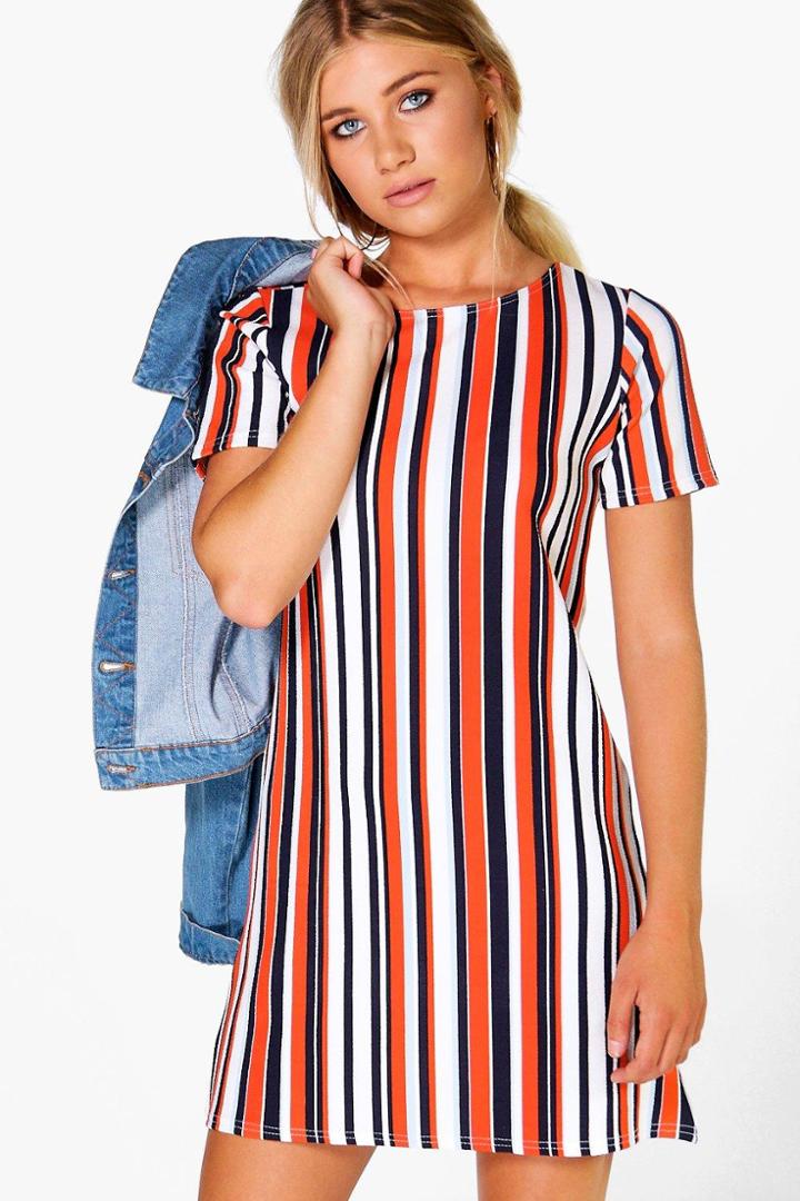 Boohoo Annie Printed Shift Dress Multi