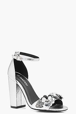 Boohoo Evie Embellished 2 Part Block Heels