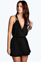 Boohoo Strappy Wrap Front Playsuit