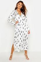 Boohoo Abstract Spot Midi Shirt Dress