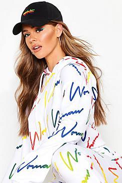 Boohoo Rainbow One Slogan Baseball Cap
