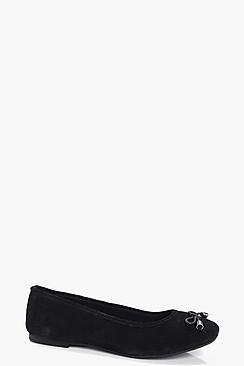 Boohoo Poppy Basic Suede Ballet