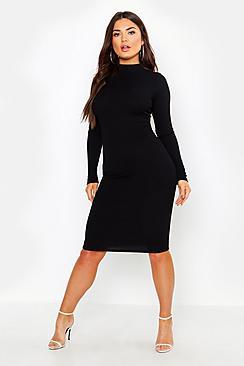 Boohoo Turtle Neck Midi Dress
