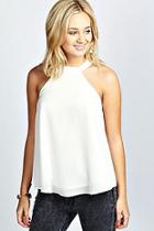 Boohoo Aliza Woven Open Back Halter Neck Top