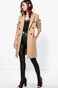 Boohoo Natalie Double Breasted Coat