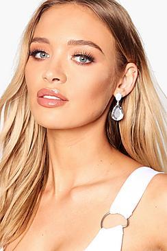 Boohoo Gem & Matte Contrast Earrings