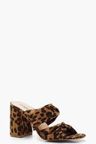 Boohoo Leopard Flared Heel Mules