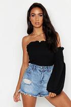 Boohoo Woven Shirred One Shoulder Top