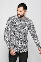 Boohoo Pink Animal Print Long Sleeve Shirt
