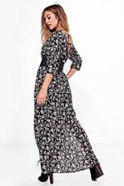 Boohoo Petite Jennifer Floral Cage Back Maxi Dress