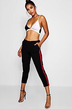 Boohoo Abi Side Stripe Slim Fit Trouser