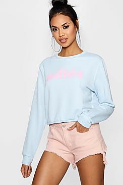 Boohoo Adios Slogan Sweat
