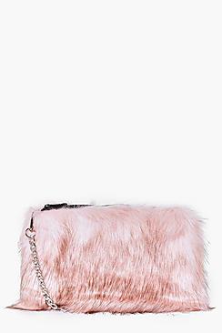 Boohoo Mia Faux Fur Cross Body Bag