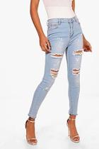 Boohoo Jess Paint Splatter Distressed Skinny Jeans