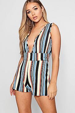 Boohoo Twist Waist Sleeveless Playsuit
