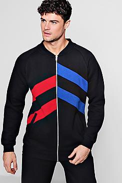 Boohoo Panelled Colour Block Slim Fit Bomber