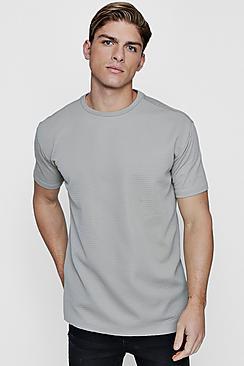 Boohoo Longline Biker Rib T-shirt With Taping
