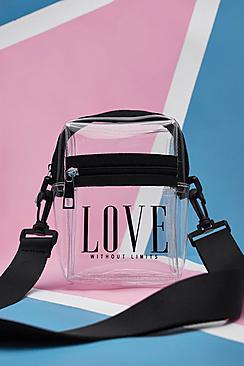 Boohoo Pride Clear Perspex Print Mini Cross Body Bag
