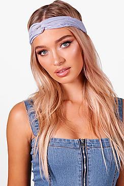 Boohoo Casey Stripy Turban Knot Headband