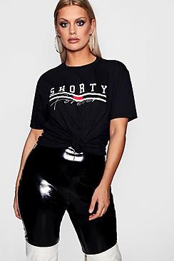 Boohoo Plus Vicky Shorty Slogan T-shirt