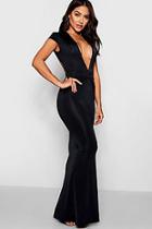 Boohoo Elle Plunge Neck Bow Detail Maxi Dress