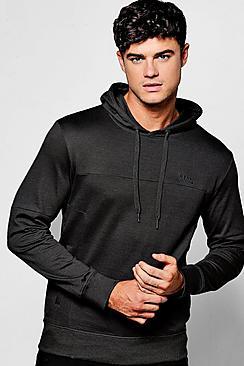 Boohoo Man Embroidered Panel Hoodie
