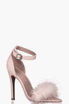 Boohoo Emma Two Part Feather Trim Sandal