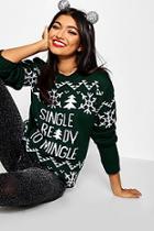 Boohoo Single Ready To Mingle Christmas Jumper