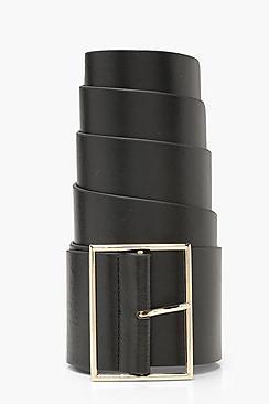Boohoo Plus Large Square Buckle Waist Belt