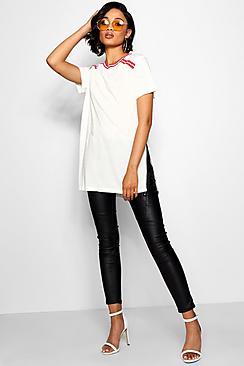 Boohoo Maya Sports Rib Trim T-shirt