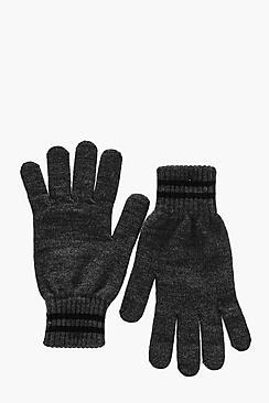 Boohoo Knitted Gloves With Stripe