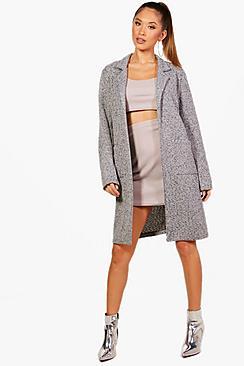 Boohoo Faye Textured Wool Look Coat