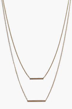 Boohoo Ava Skinny Horizontal Bars Layered Necklace