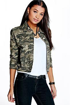 Boohoo Ally Camouflage Denim Jacket