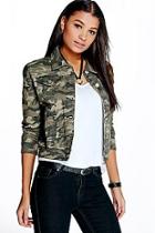 Boohoo Ally Camouflage Denim Jacket