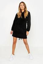 Boohoo Oversized Chunky Cord Hooded Dress