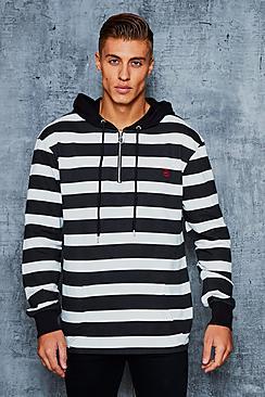 Boohoo Disney Stripe Hoodie With Back Print