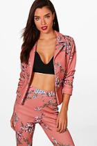 Boohoo Victoria Floral Printed Blazer