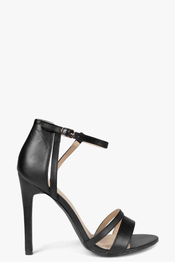 Boohoo Cassie Strappy Two Part Heels Black