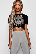 Boohoo Isabella Vogue Foil Slogan Tie Front T-shirt