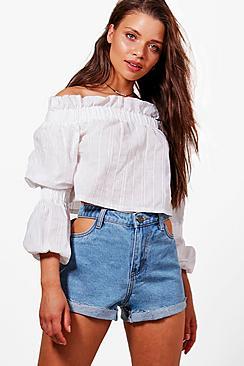 Boohoo Myliecut Out Pocket Denim Shorts