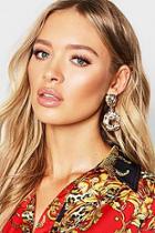 Boohoo Shell & Hammered Statement Earrings